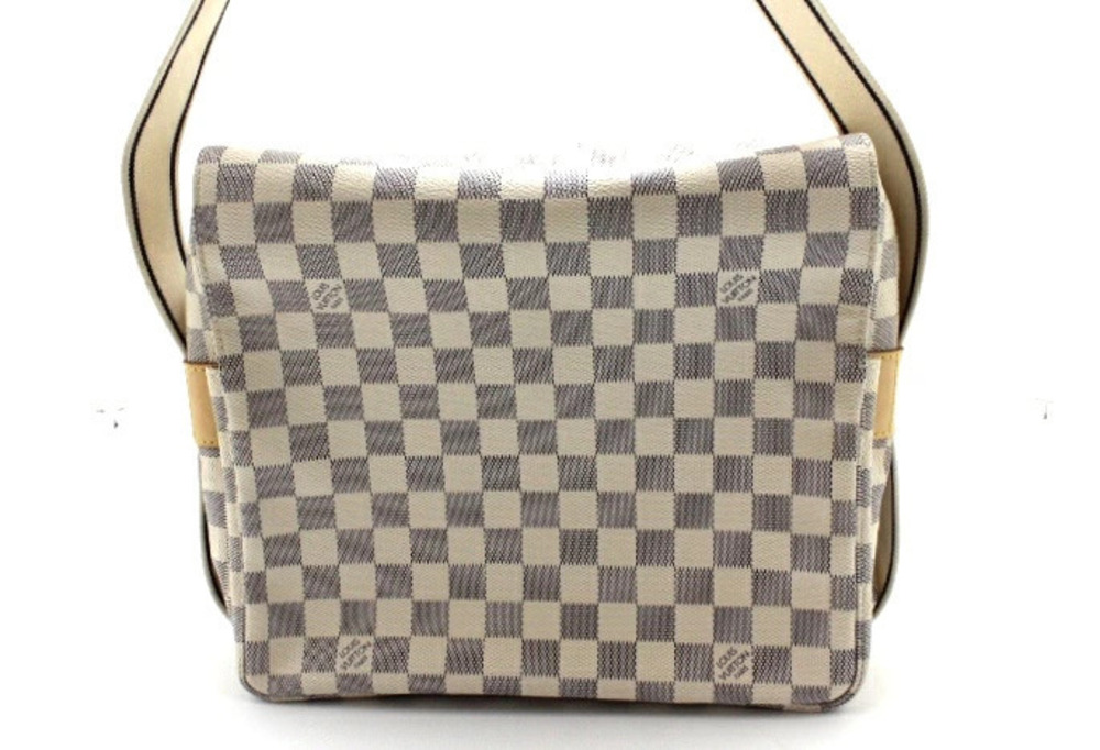 LOUIS VUITTON Naviglio Shoulder Bag Damier Azur White